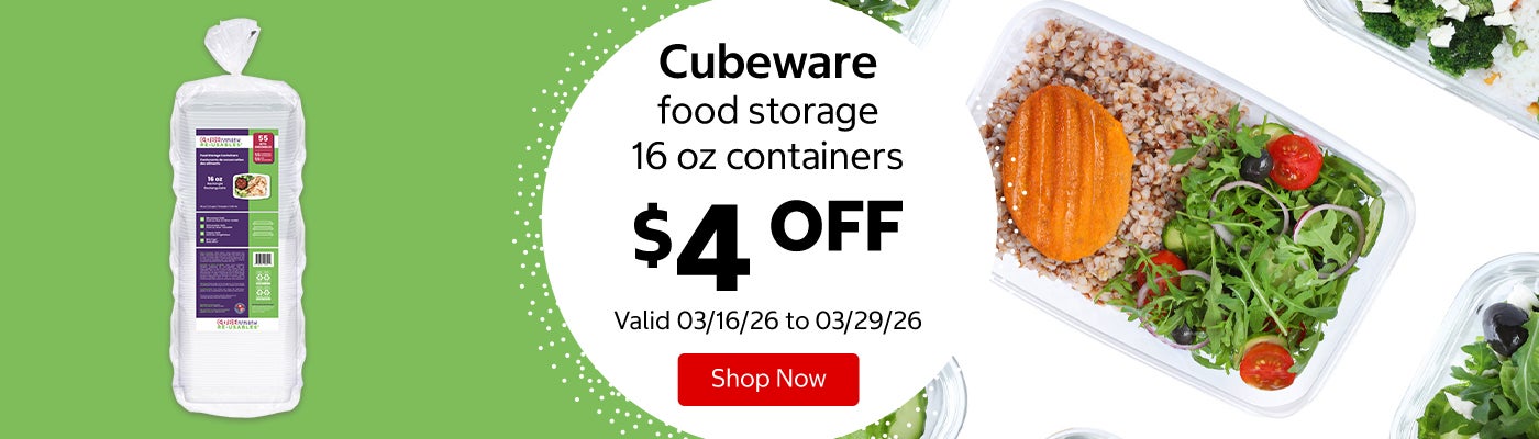 Cubeware food storage 16 oz containers $4 Off. Valid 03/16/26 to 03/29/26. Shop Now 