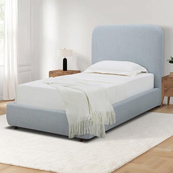 Aiden & Ivy – Lit 1 place recouvert en tissu.