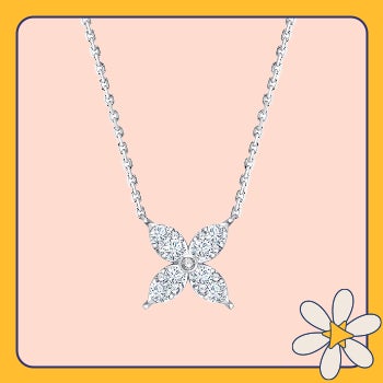 Round Brilliant Diamond Marquise Necklace (0.50 ctw).