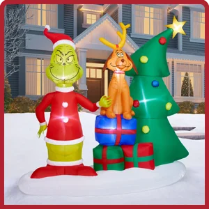 Grinch et Max gonflable géant de 2,1 m (6,8 pi)