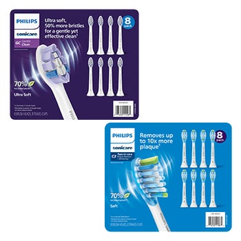 Philips Sonicare Gentle Clean Gum Care AND/OR Two-in-One Plaque Removal + Whitening Replacement Brush Heads