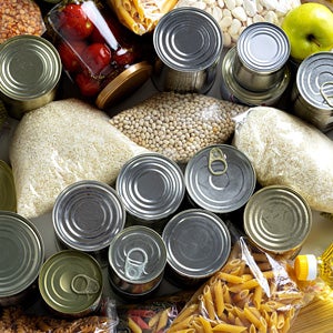 Canned food and other staple foods