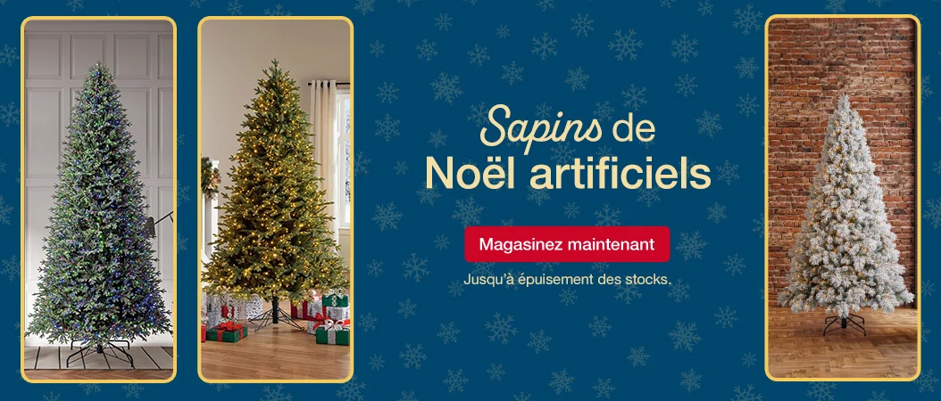 Sapins de Noël artificiels. Magasinez maintenant. Jusqu’à épuisement des stocks.