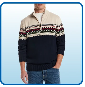Weatherproof Vintage Men's 1/4 Zip Holiday Sweater