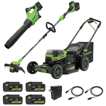 Greenworks 48V (24V x 2) Mower, Trimmer &
Blower Combo Kit