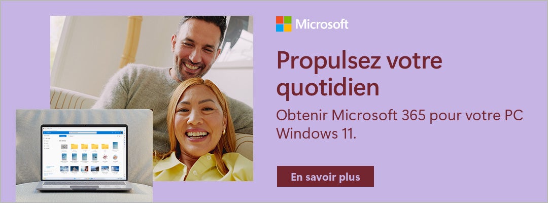 Microsoft. Dynamisez votre quotidien. Obtenez Microsoft 365 pour votre PC Windows 11. En savoir plus.