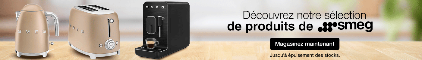 Découvrez notre sélection de produits de SMEG. Jusqu'à épuisement des stocks. Magasinez maintenant.