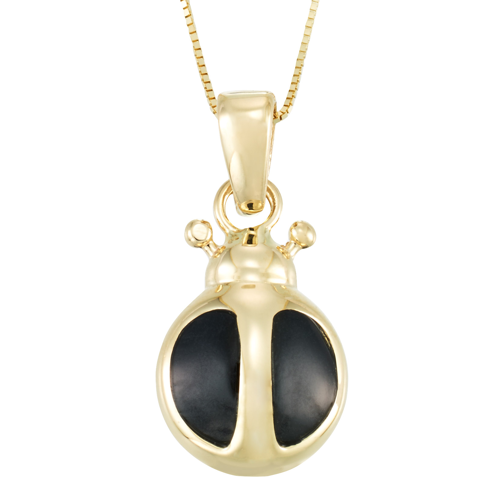 High Polish Lady Bug Onyx Pendant