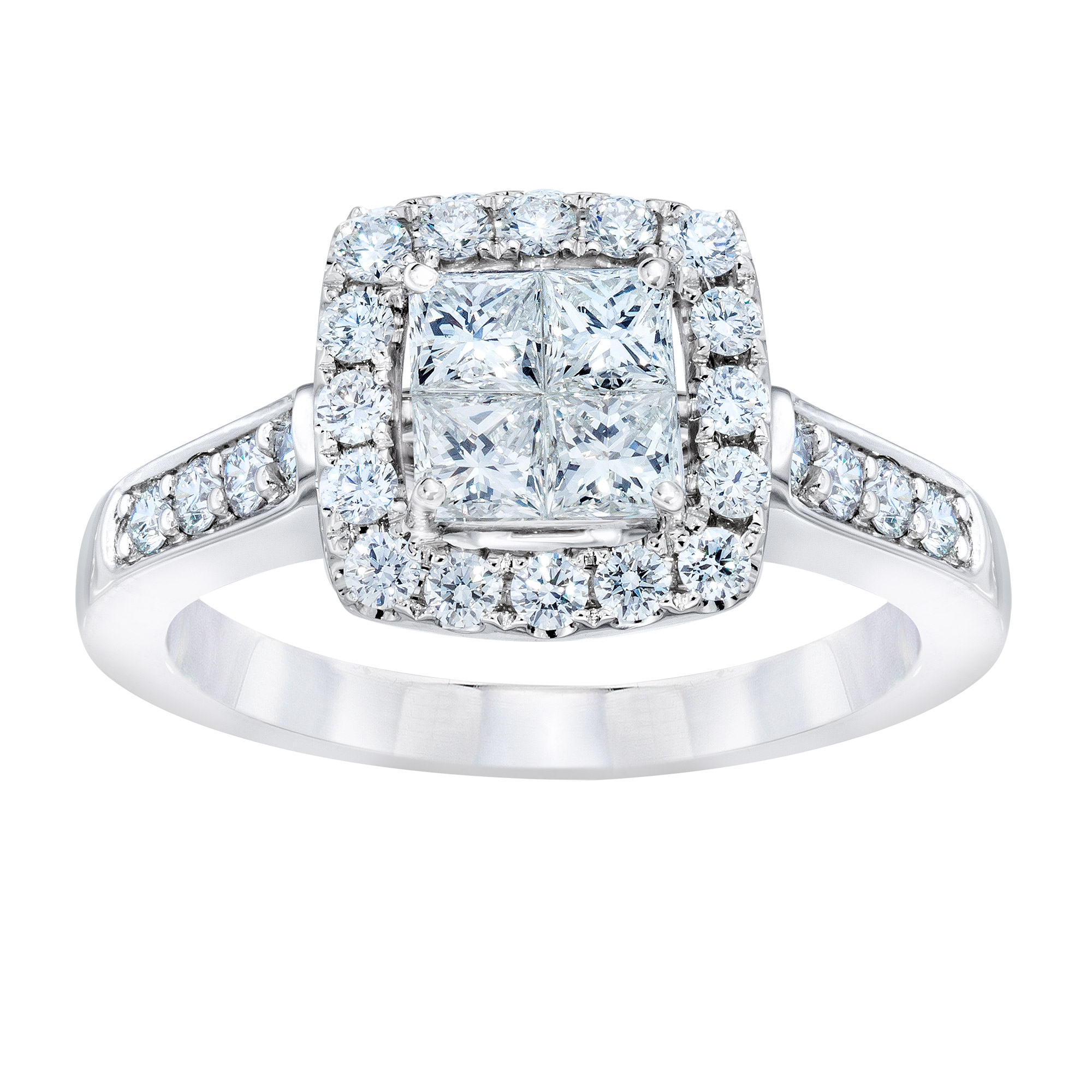 Princess Cut Quad Diamond Ring (1.00 ctw) | Costco