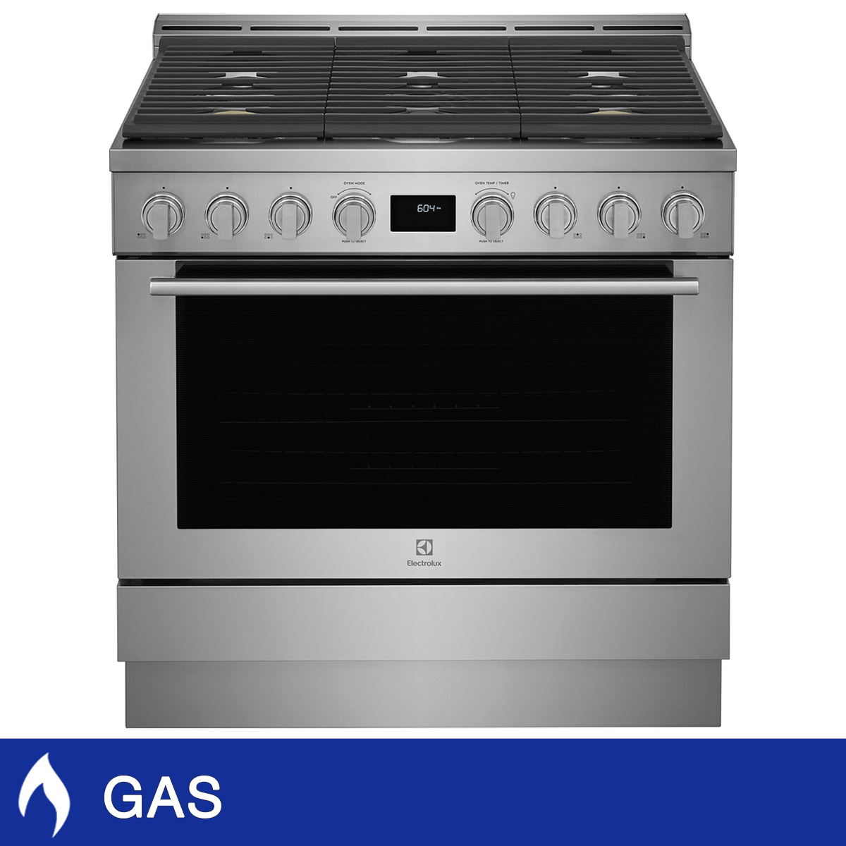 Electrolux 36 in. Stainless Steel Front Control Freestanding Gas Range with True Convection