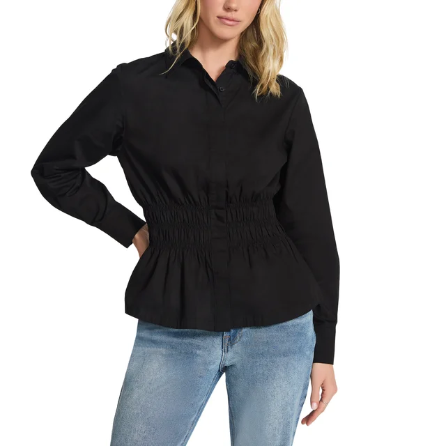 JACHS GIRLFRIEND WOMAN'S MINI CORDUROY BUTTON UP SHIRT