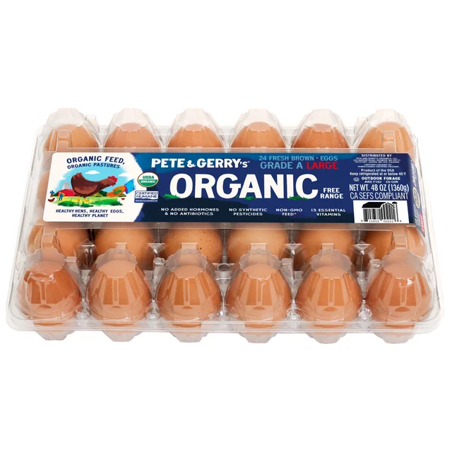 PETE AND GERRY'S ORG FREE RANGE EGGS USDA GRADE A 24 CT