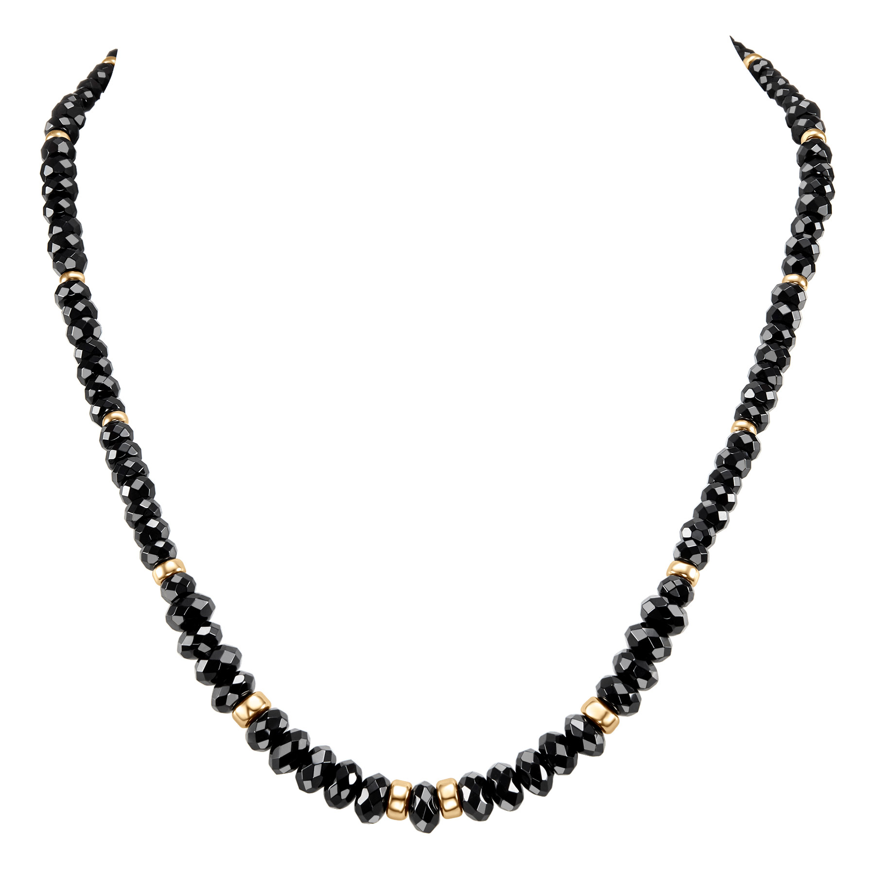 4 - 8 mm Faceted Black Onyx Necklace