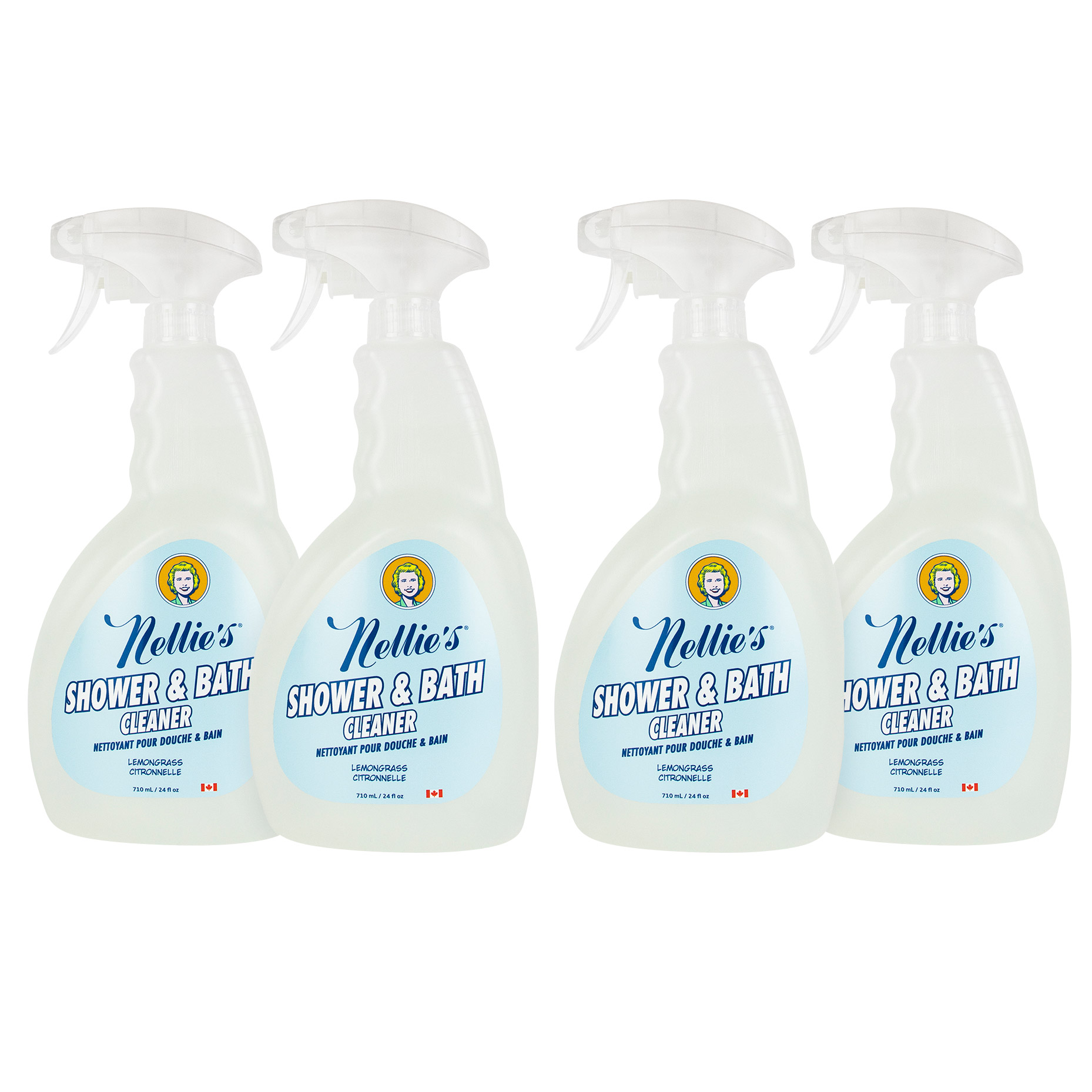 Nellie's Shower and Bath Cleaner 710 ml, 4-pack
