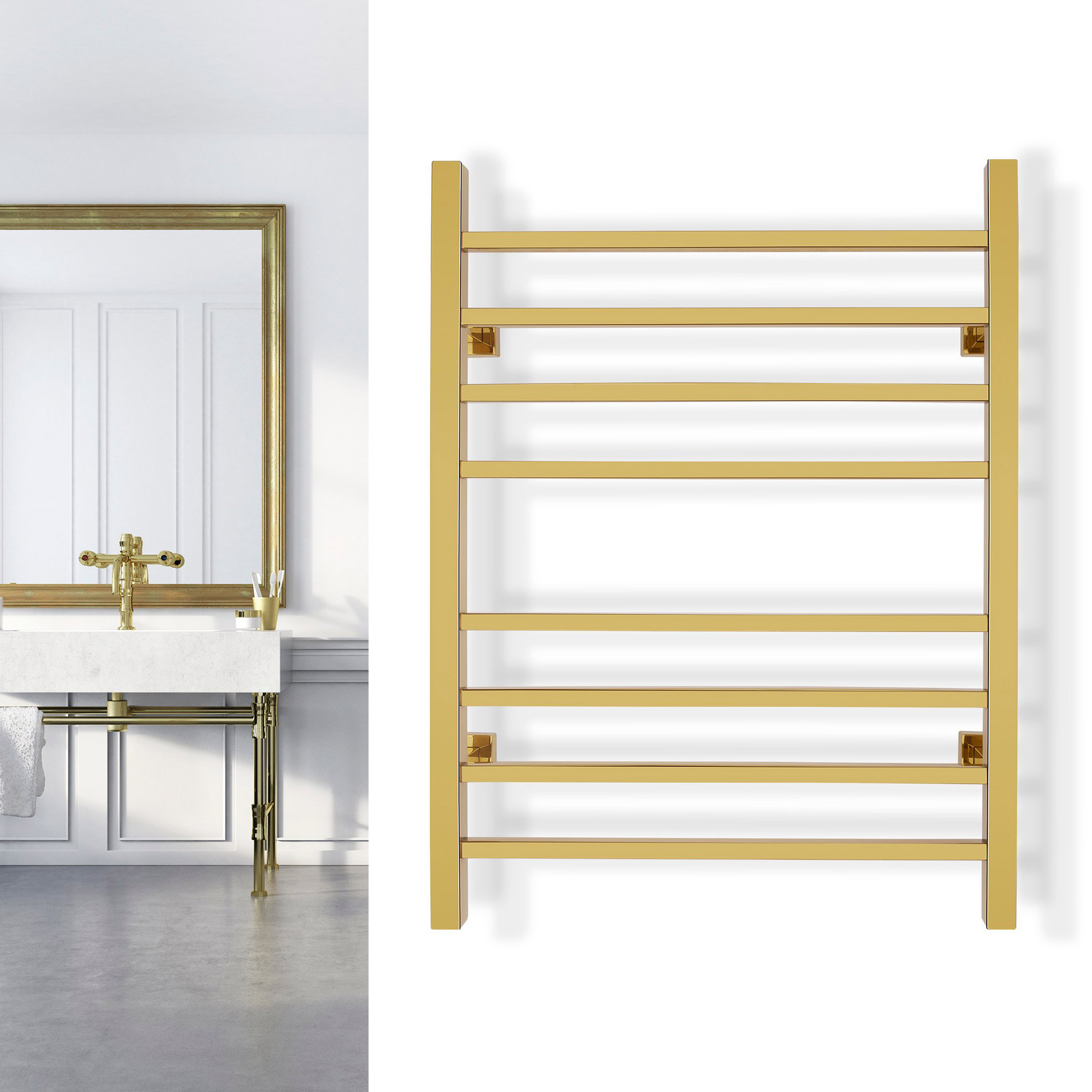 WarmlyYours Sierra 8 Bar Towel Warmer