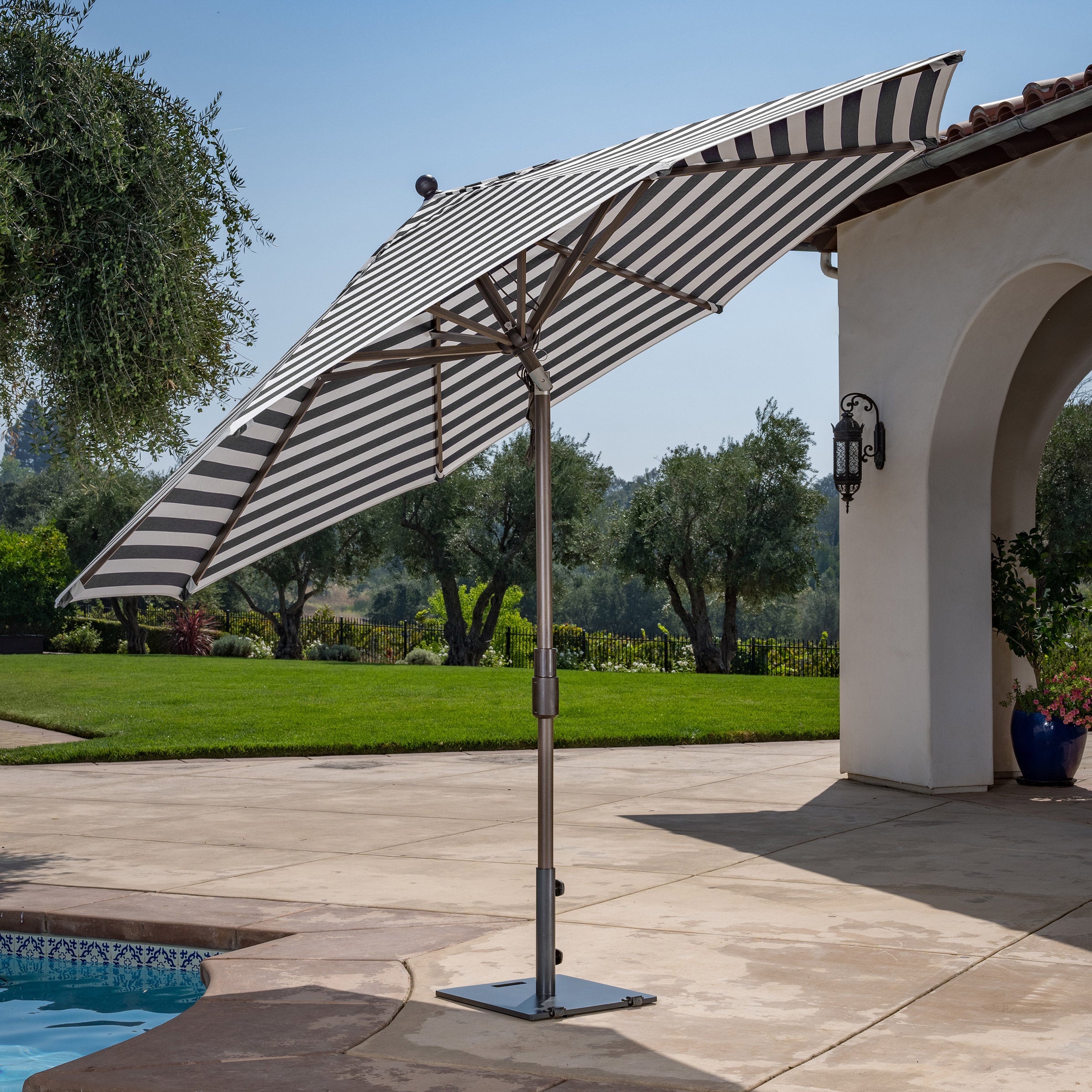 15 ft patio umbrella with base and lights ABCCANOPY 15FT Double Sided Pool Umbrella with Base, Outdoor Porch Umbrella for Poolside, Lawn, Backyard (Green) main image 1