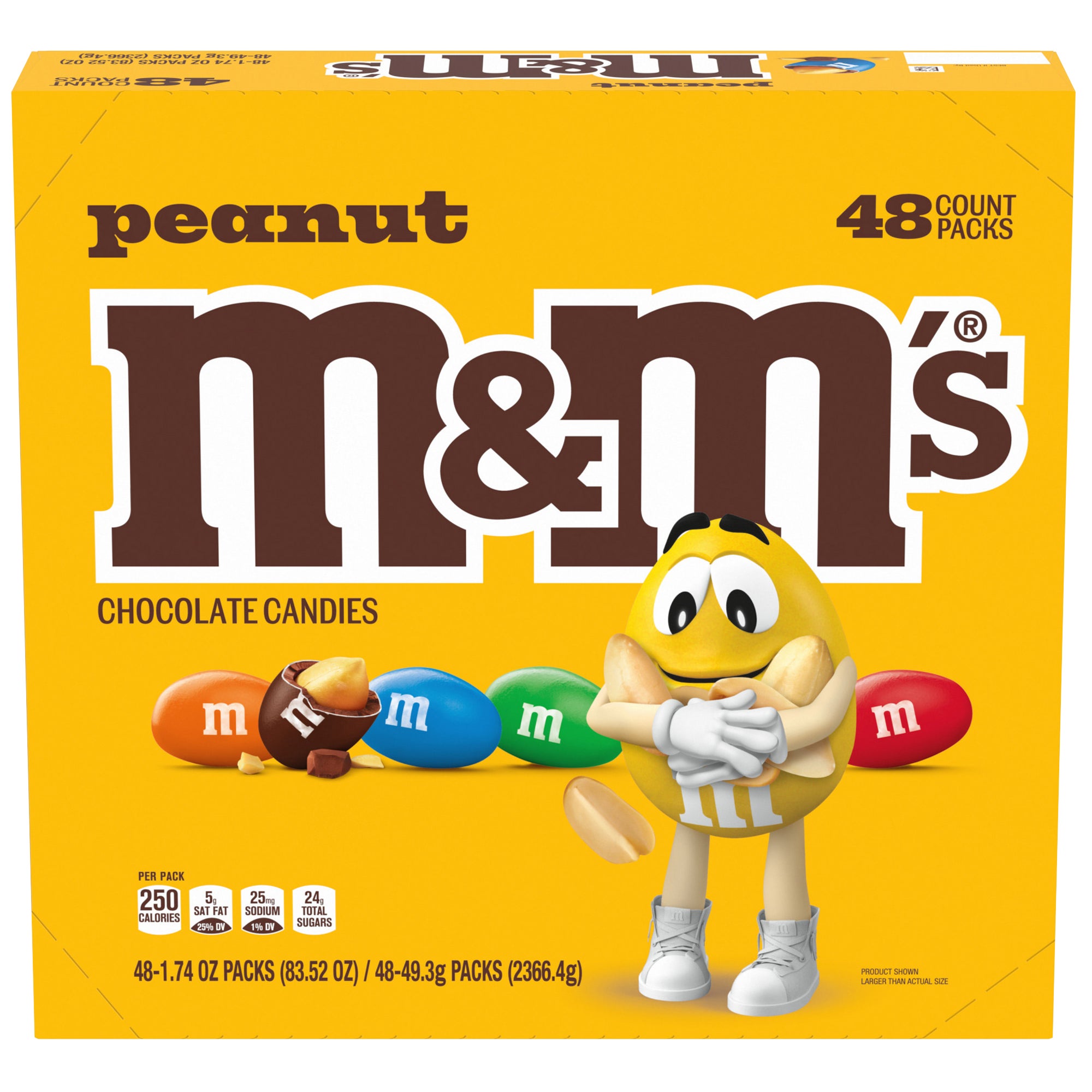 M&M'S Full Size Chocolate Candy, Peanut, 1.74 oz, 48 ct | Costco