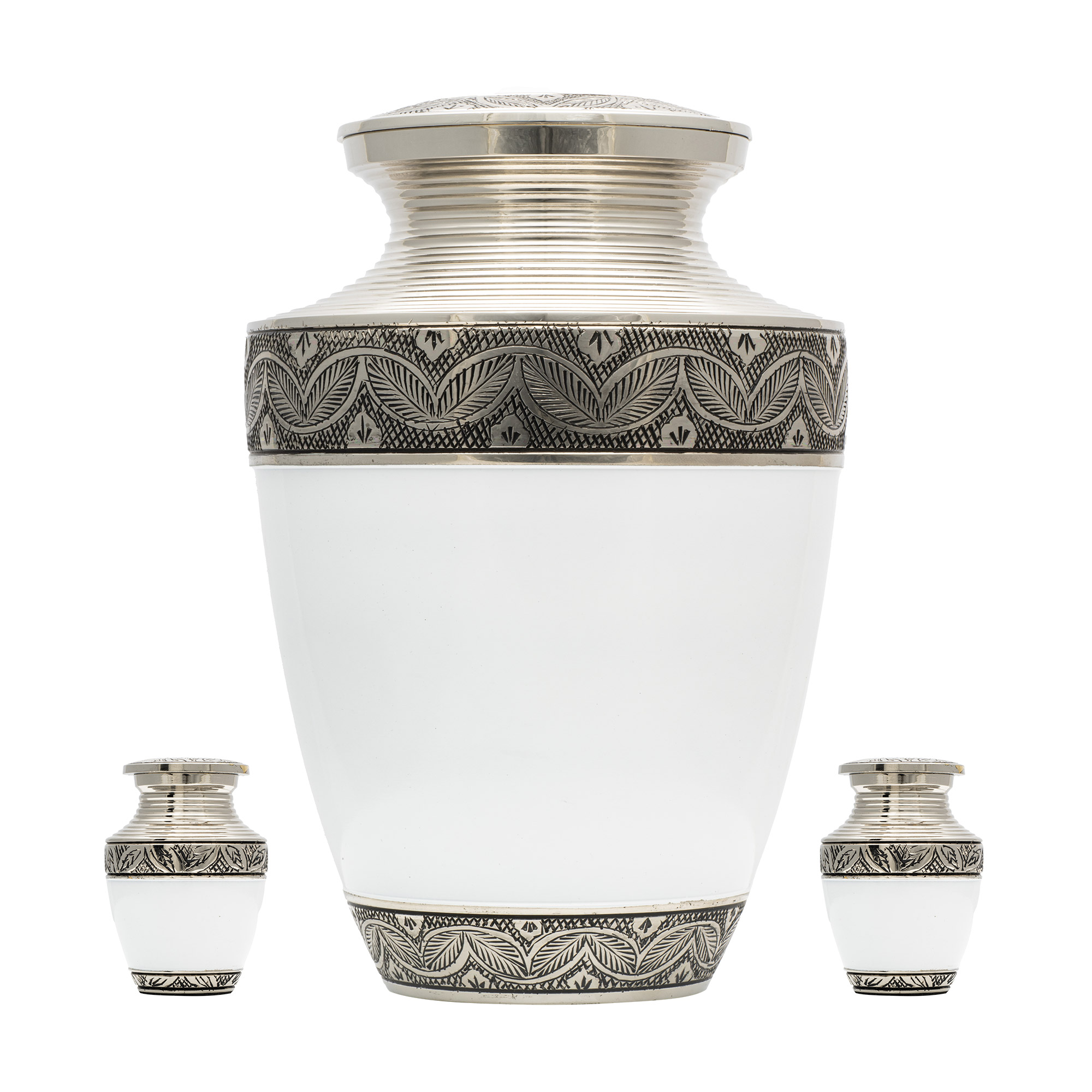 Walker Caskets White Classic Urn