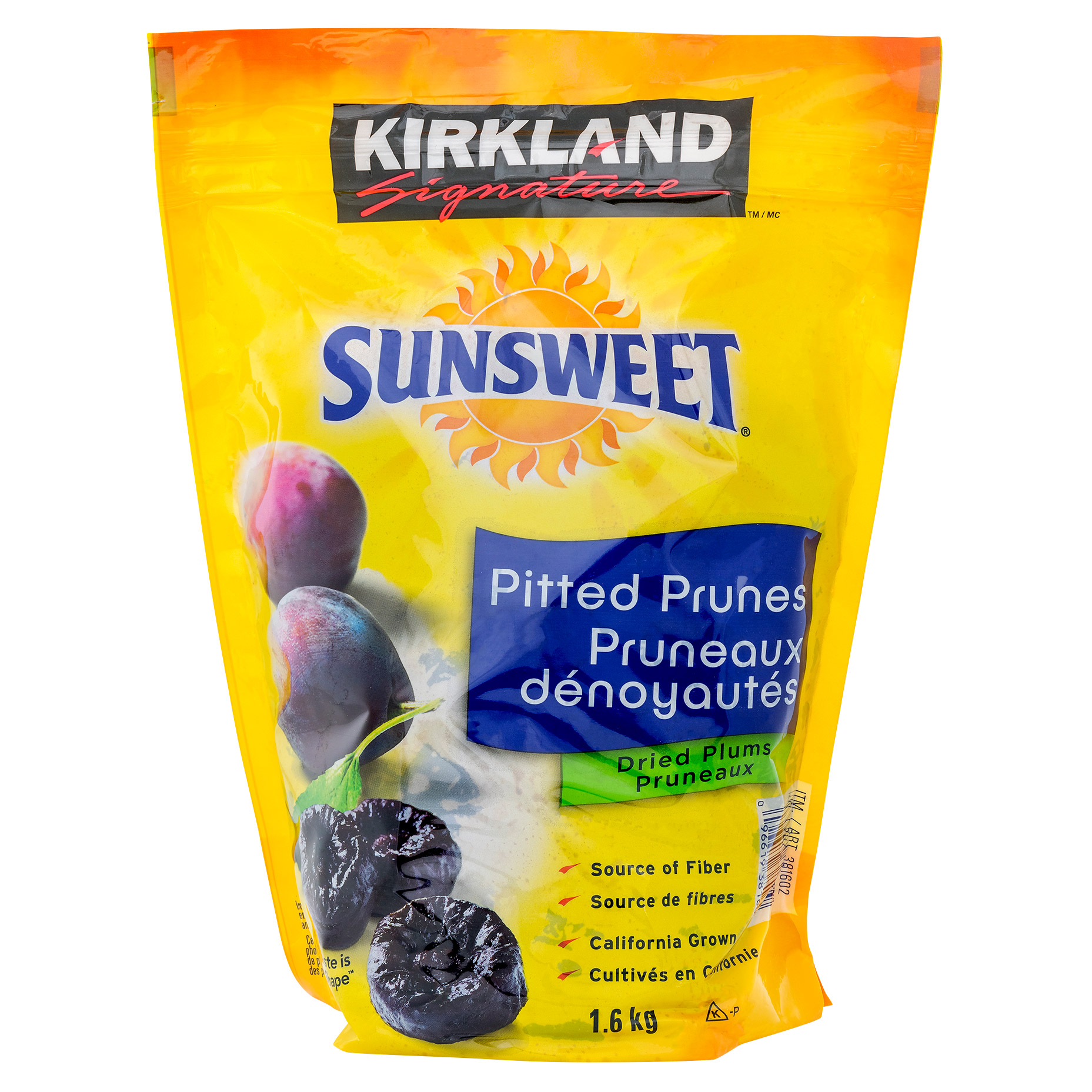 Kirkland Signature Sunsweet Dried and Pitted California Grown Prunes, 1.6 kg