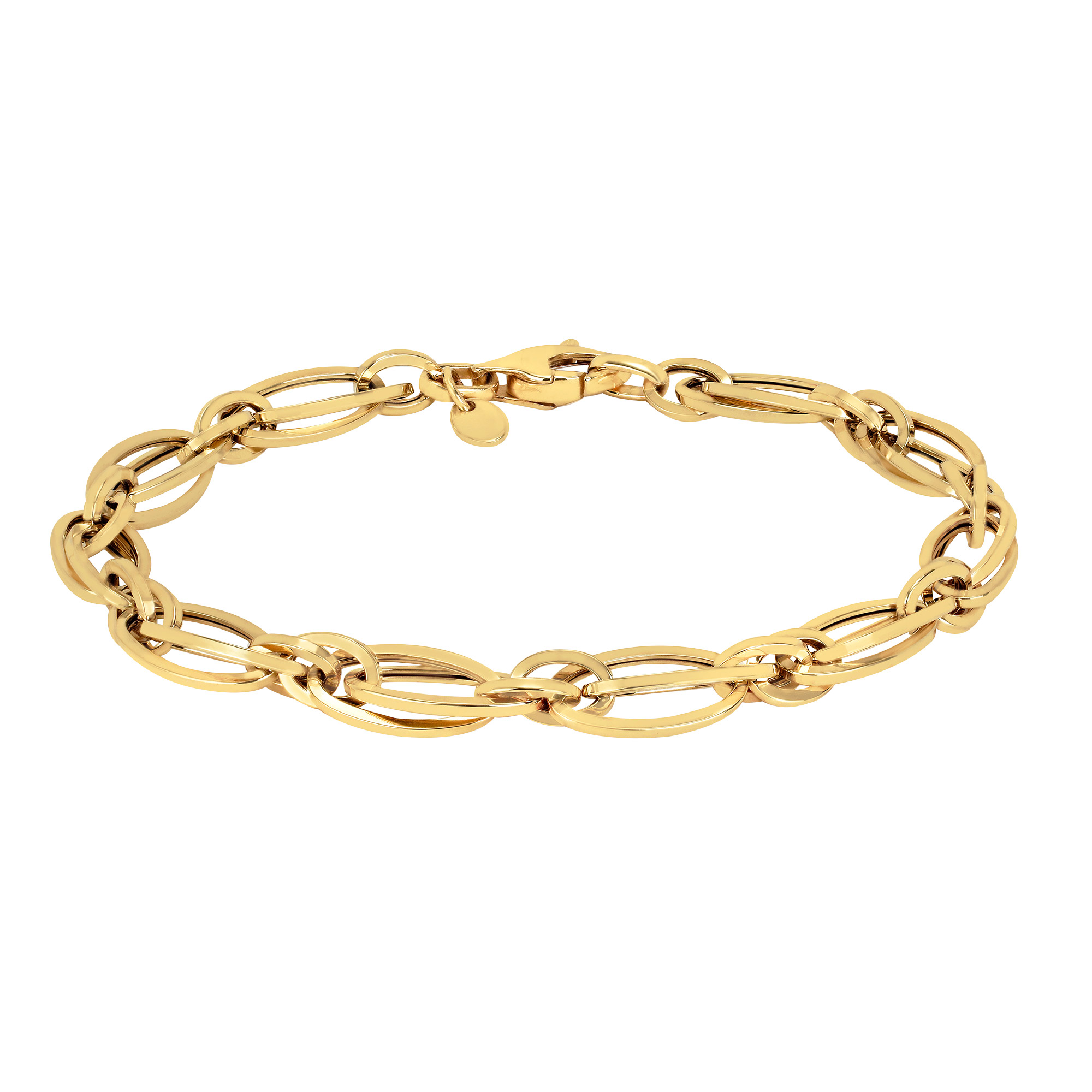 High Polish Double Twist Link Bracelet in Yellow Gold | Costco