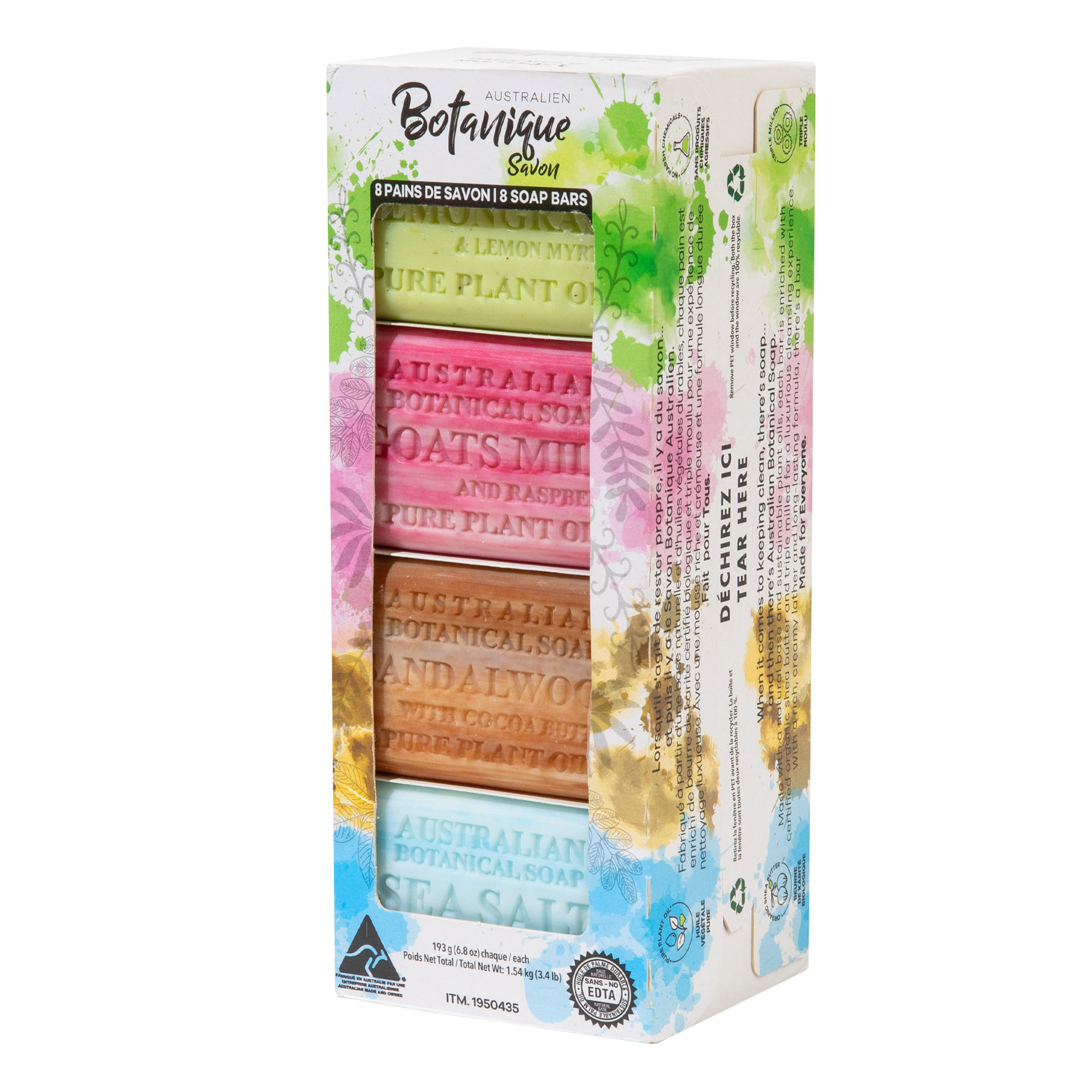 Australian Botanical Soap, Variety Pack, 8 x 193 g