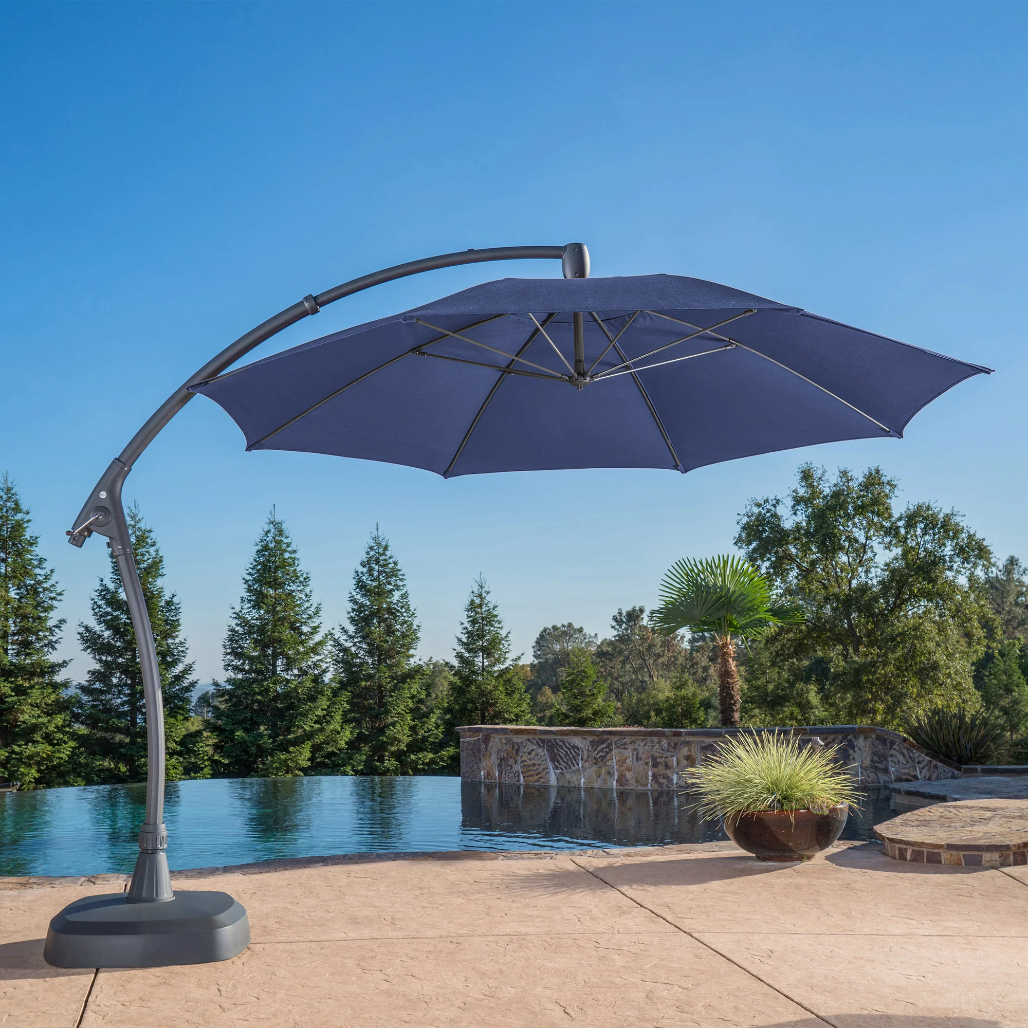 china oem patio umbrella bases 26kg Round Concrete Umbrella Base for Garden Umbrellas (BASE-R026C) - Umbrella  Base, Umbrella Stand
