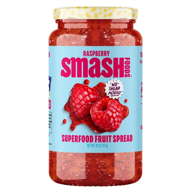 SMASH FOODS RASPBERRY SUPERFOOD JAM 26 OZ