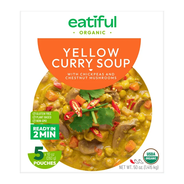 EATIFUL ORG YELLOW CURRY 5X10 OZ SOUP POUCHES