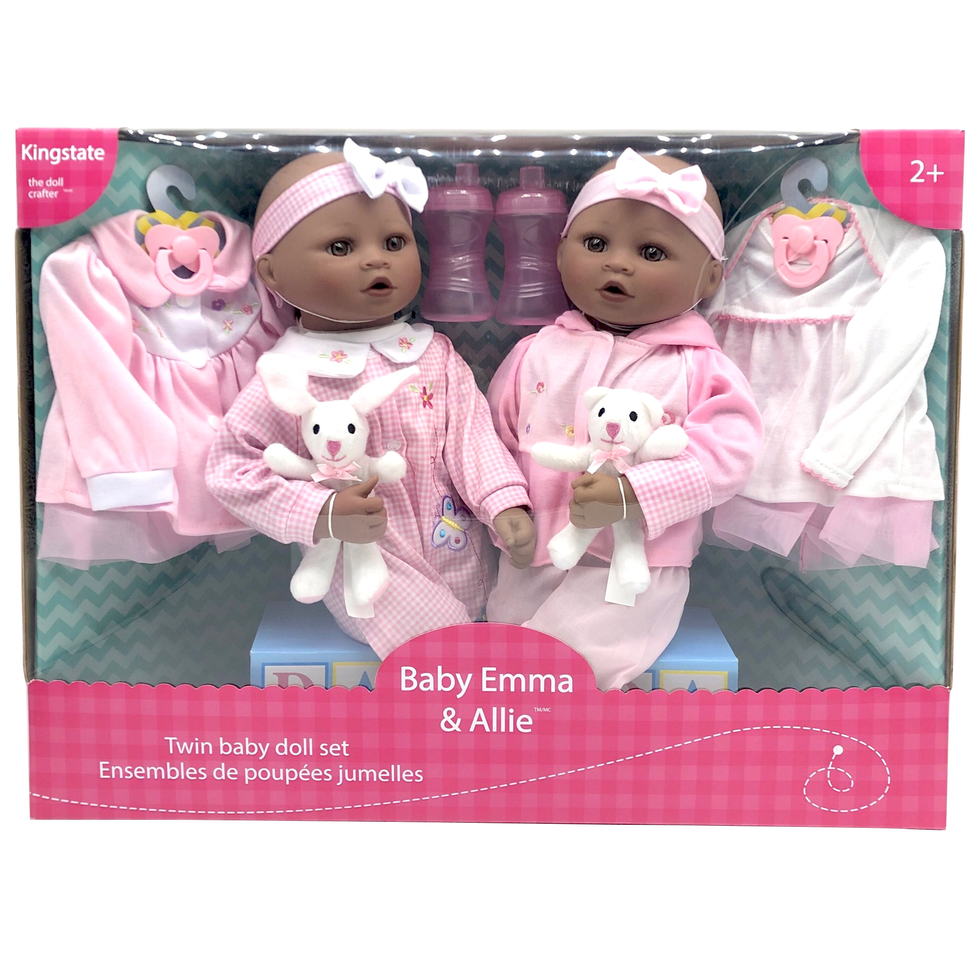 Baby Emma and Allie Twin Dolls Set with Plush and Accessories | Costco