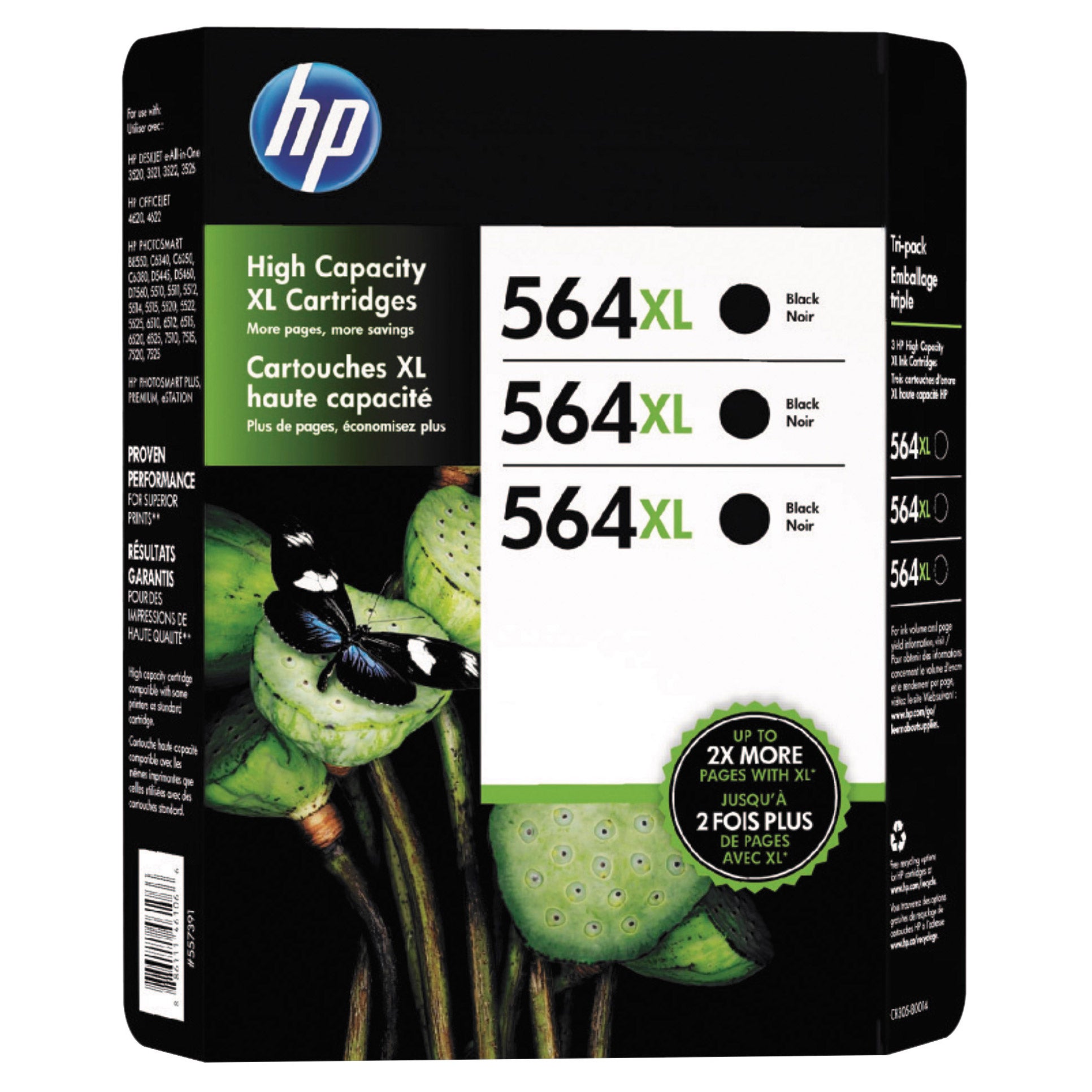 HP 564XL Ink Cartridge, Black, 3-Count | Costco
