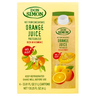 DON SIMON 100% PURE ORANGE JUICE 4/33.8 OUNCE CONTAINER