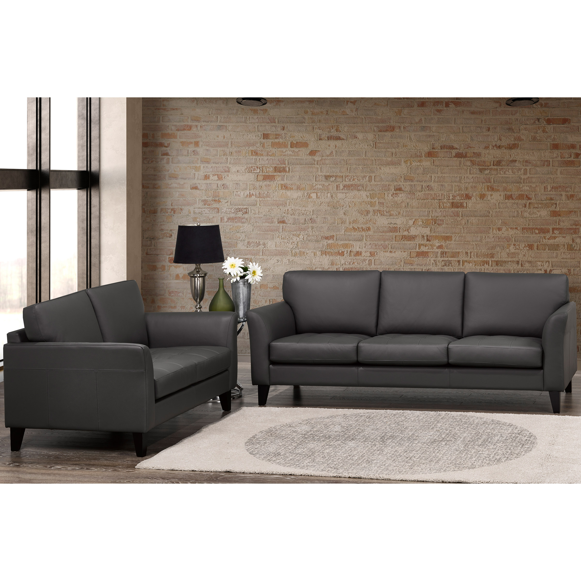 Sublime Top-grain Leather Sofa and Loveseat