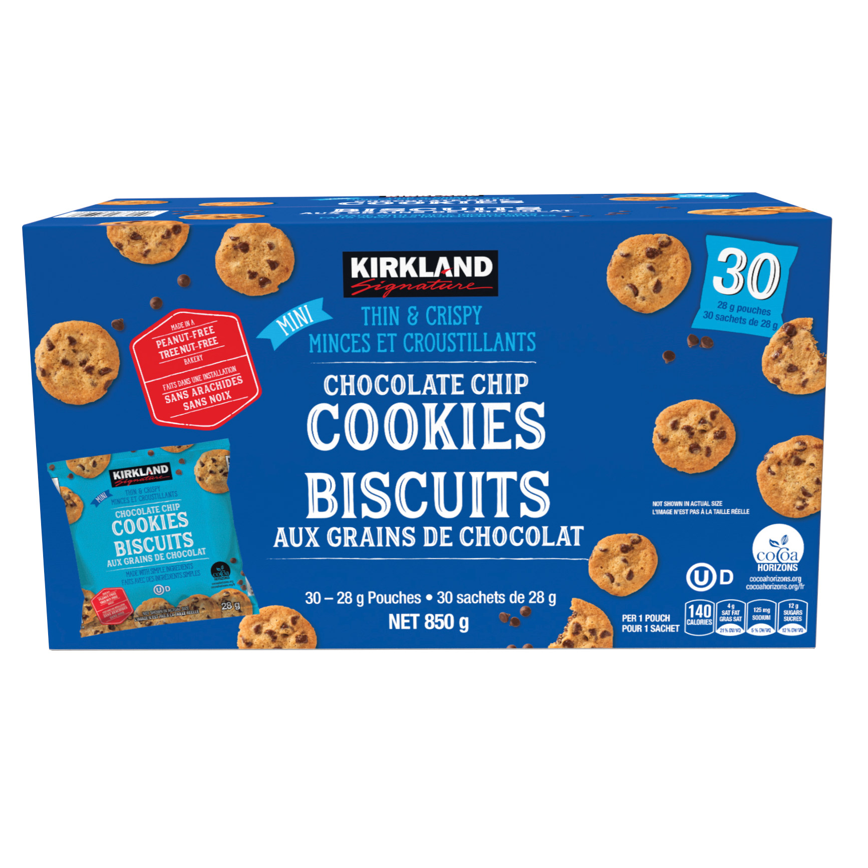 Kirkland Signature Mini Chocolate Chip Cookies, 30 × 28 g