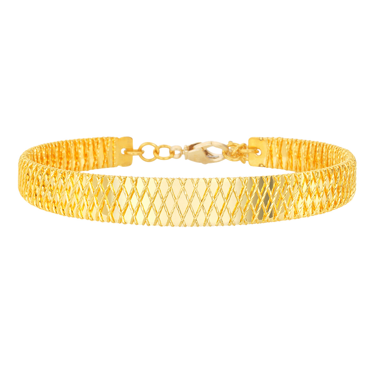 Criss Cross Pattern Bracelet in 24-kt Yellow Gold