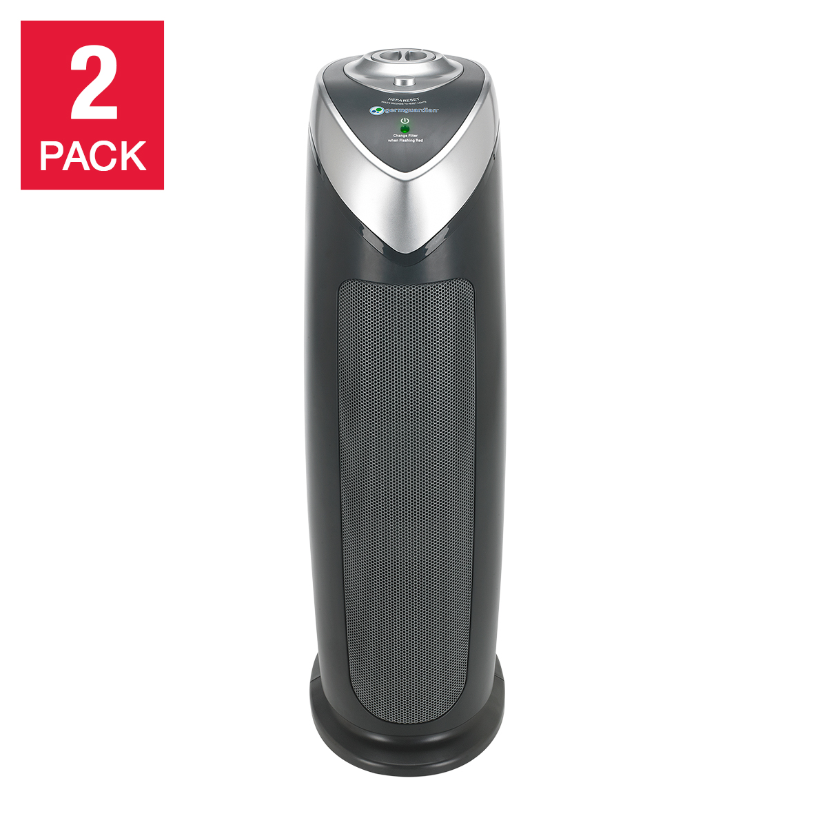 GermGuardian - Air Purifier with HEPA Filter and Odor Control, 2 Pack