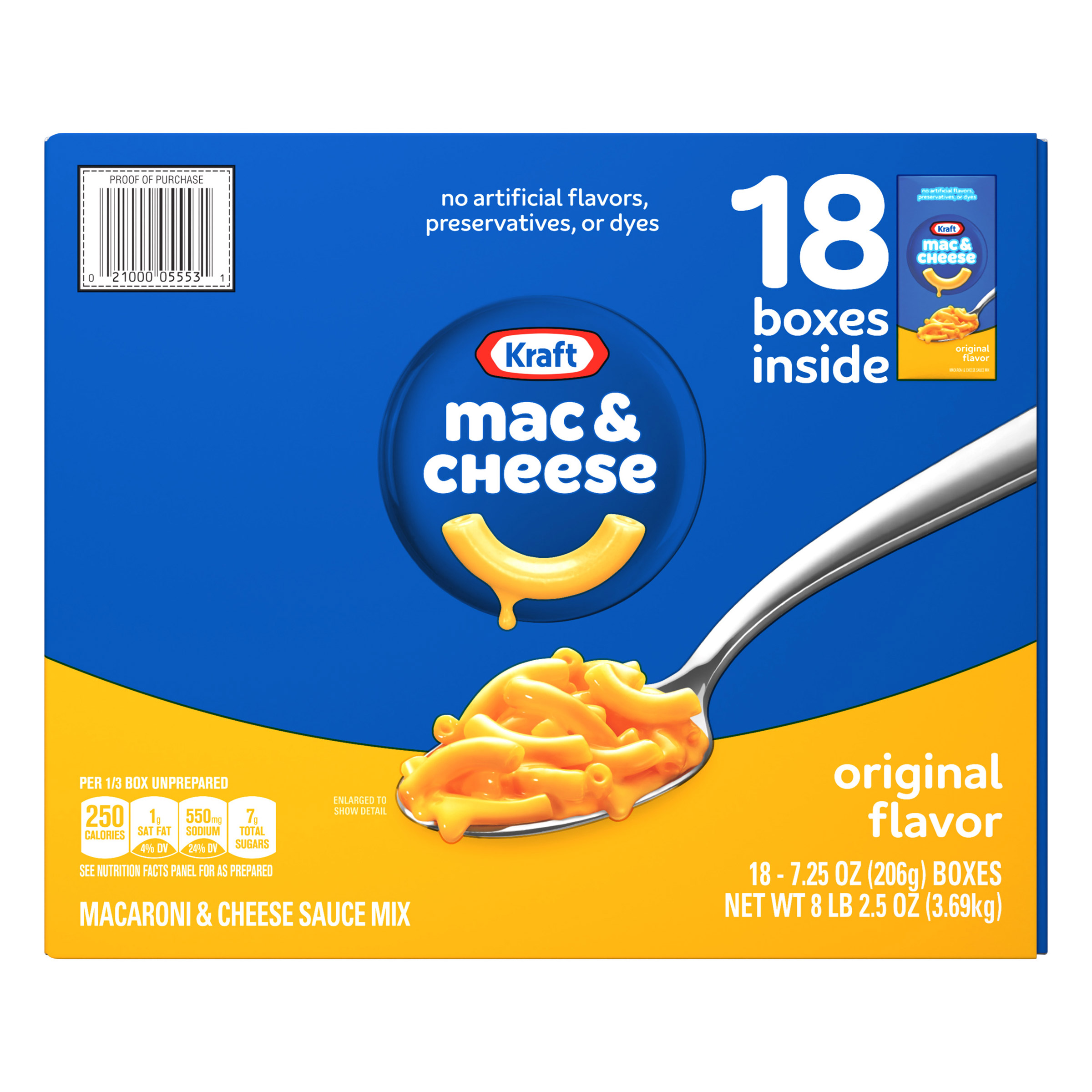 Kraft  Macaroni & Cheese Dinner  7.25 oz  18-Count
