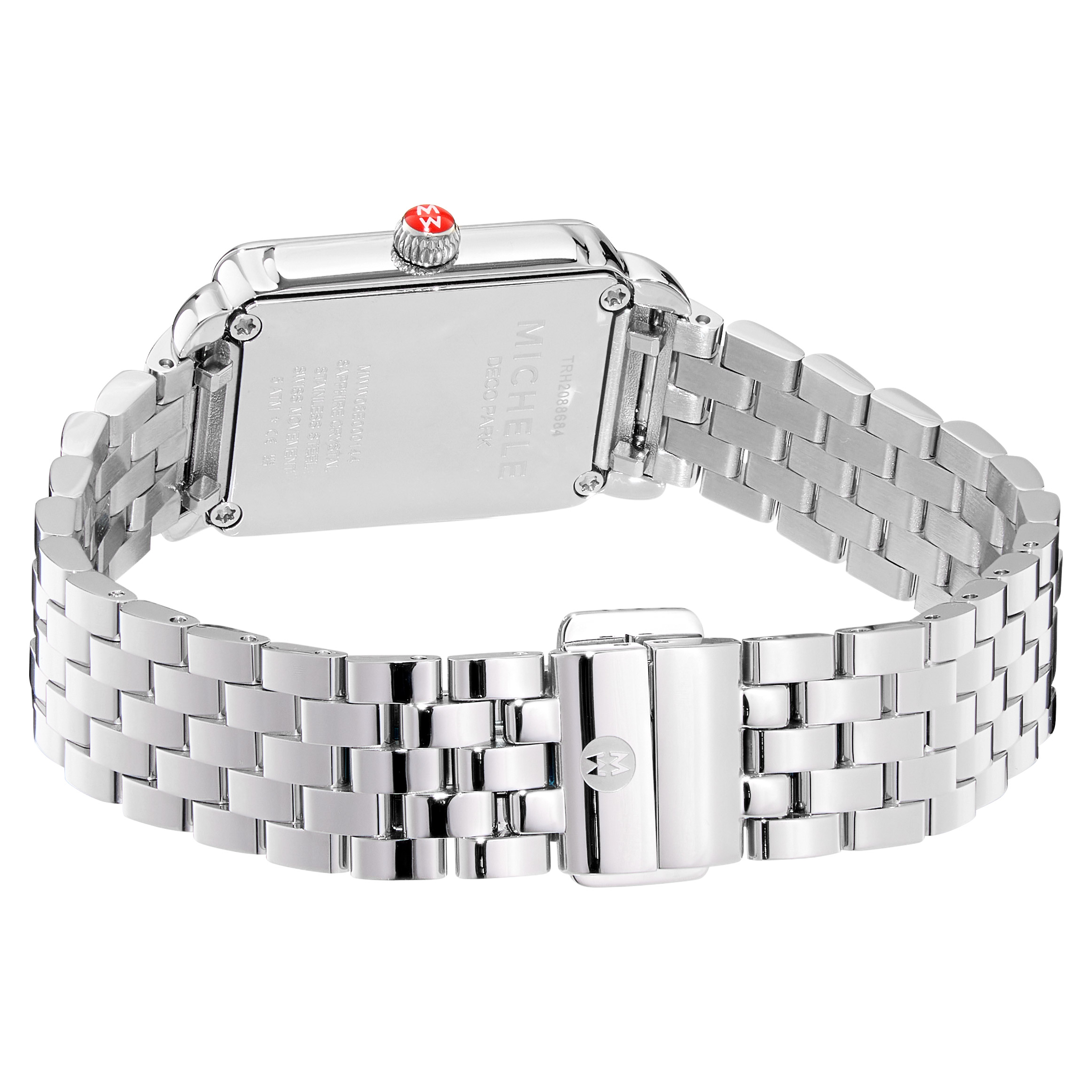 Michele Deco Park Stainless Steel White Dial Quartz Women's Watch