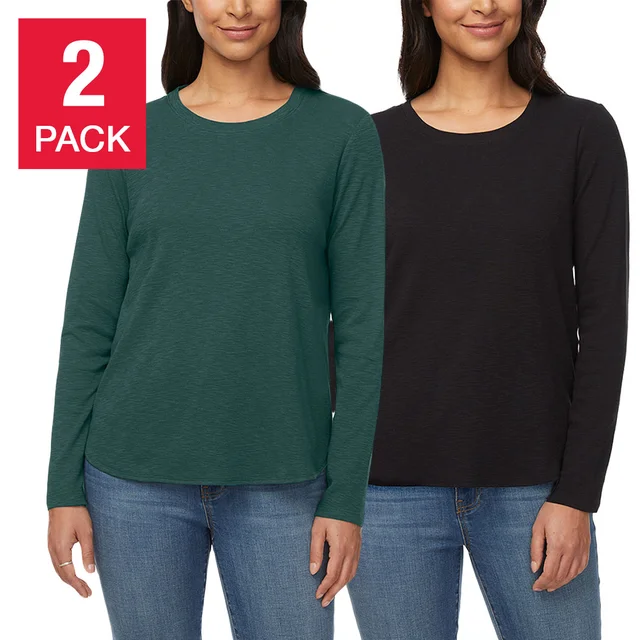 KIRKLAND SIGNATURE WOMEN'S LONG SLEEVE SLUB TEE