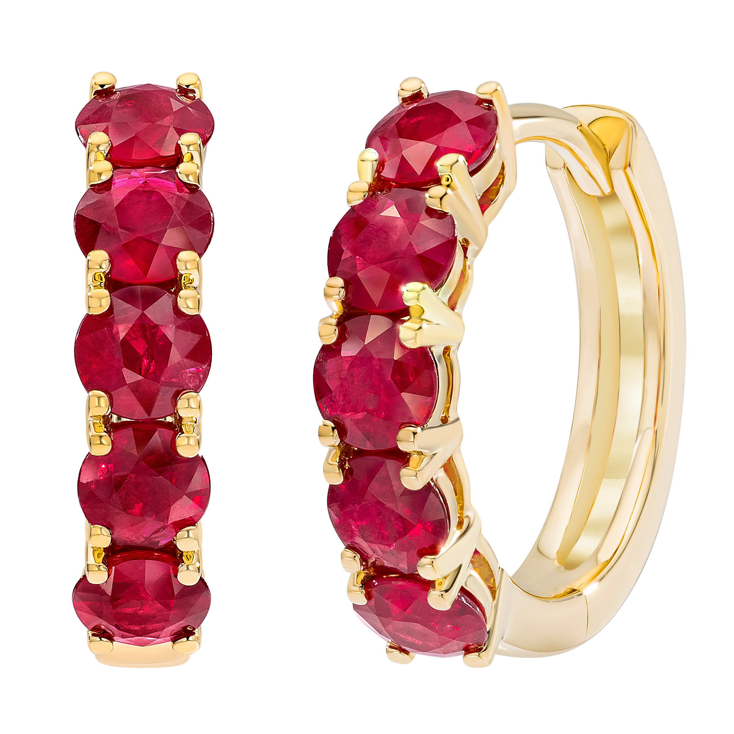 Round Cut Ruby Earrings