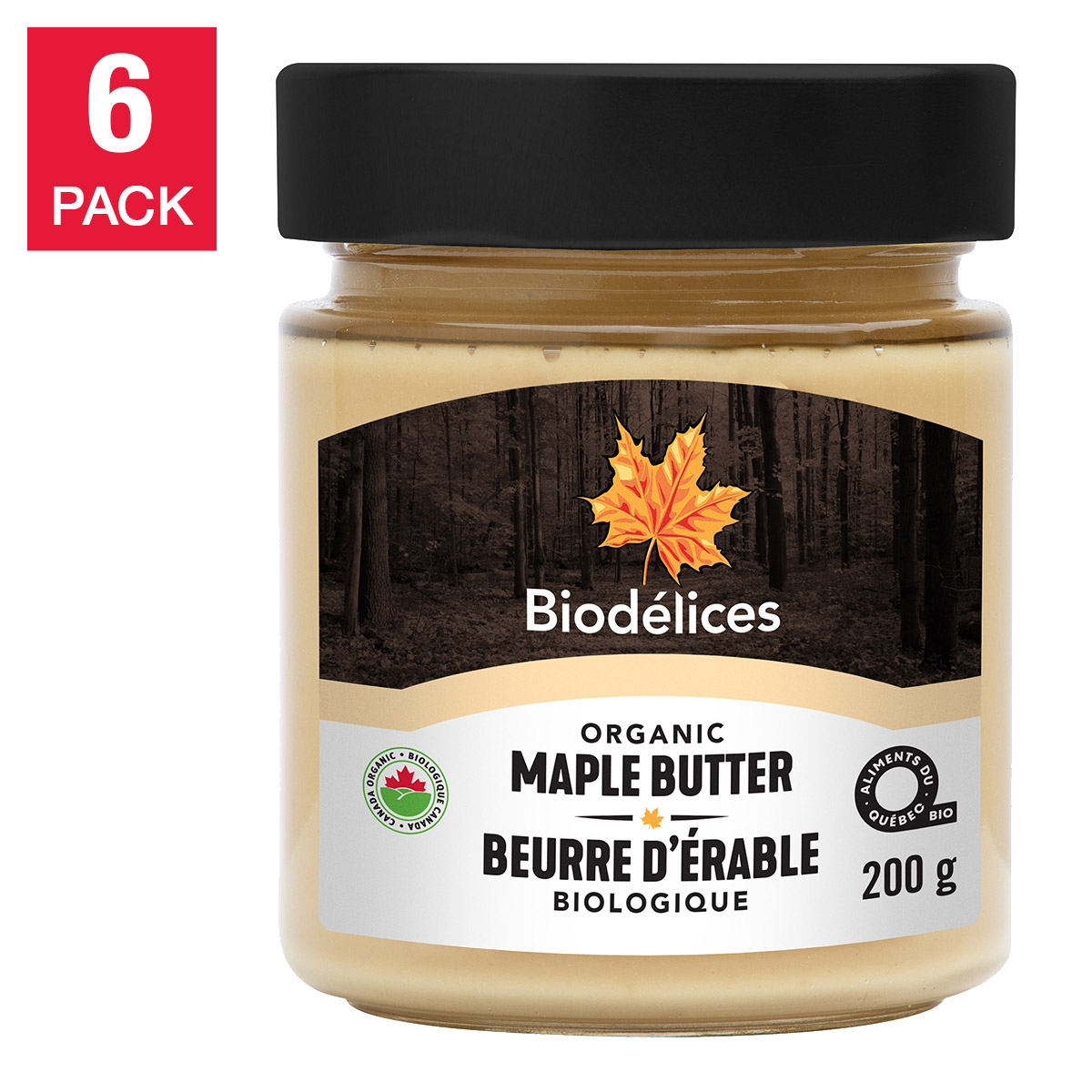 Biodélices Organic Maple Butter, 6 × 200 g
