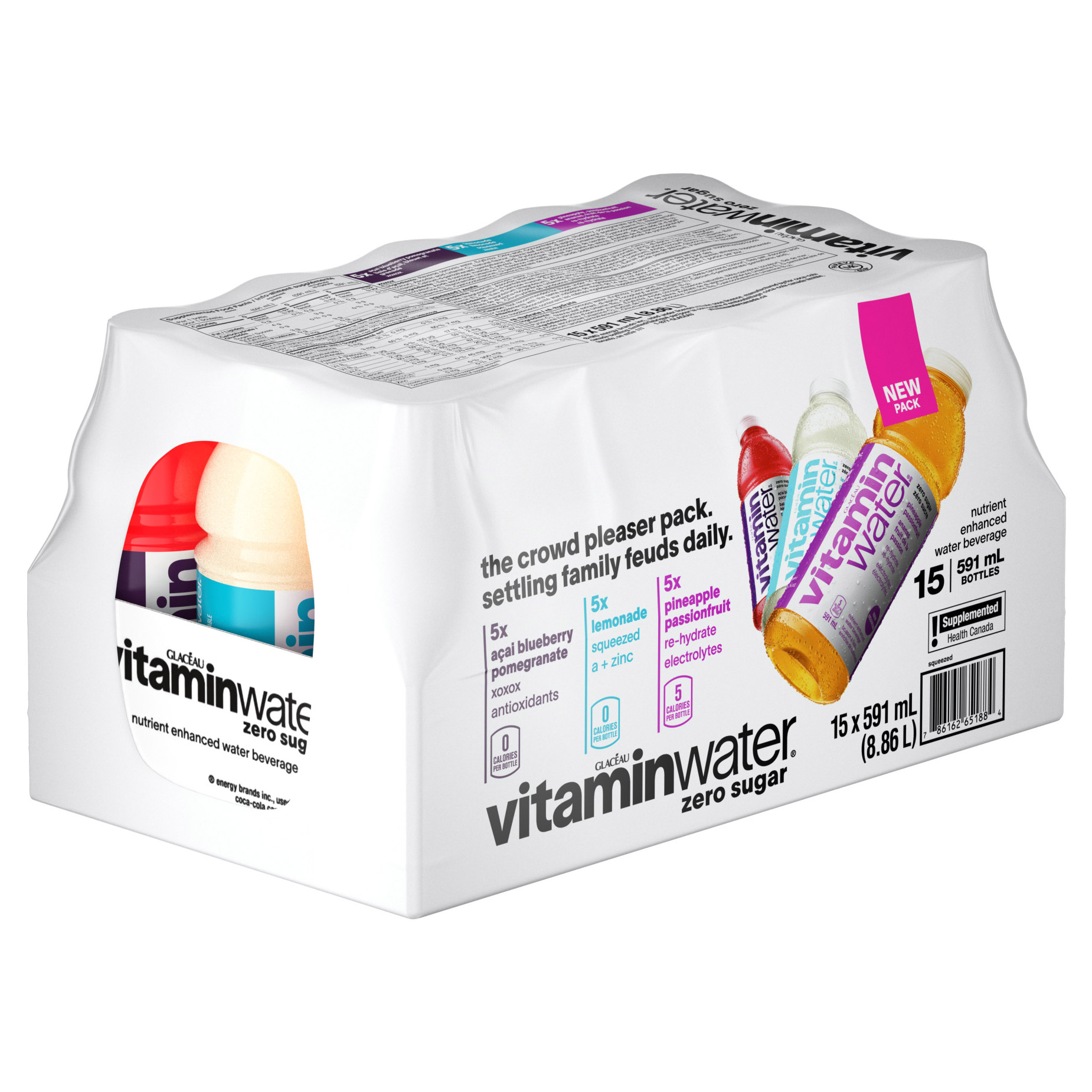 Vitaminwater Zero Sugar Variety Pack, 591 mL 15-pack
