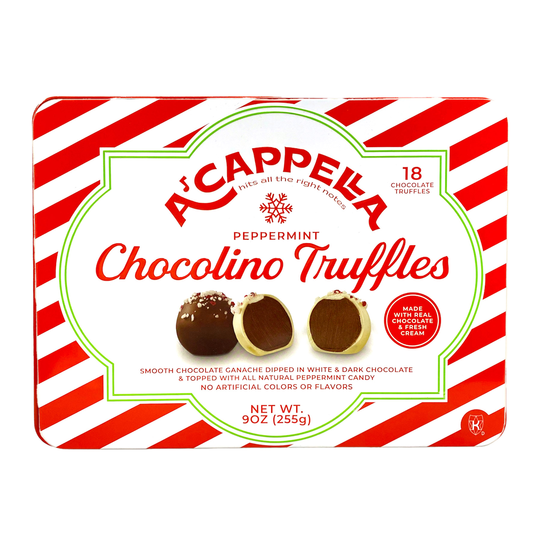 A'cappella 18 Peppermint Chocolino Truffle Tin, 2-pack | Costco