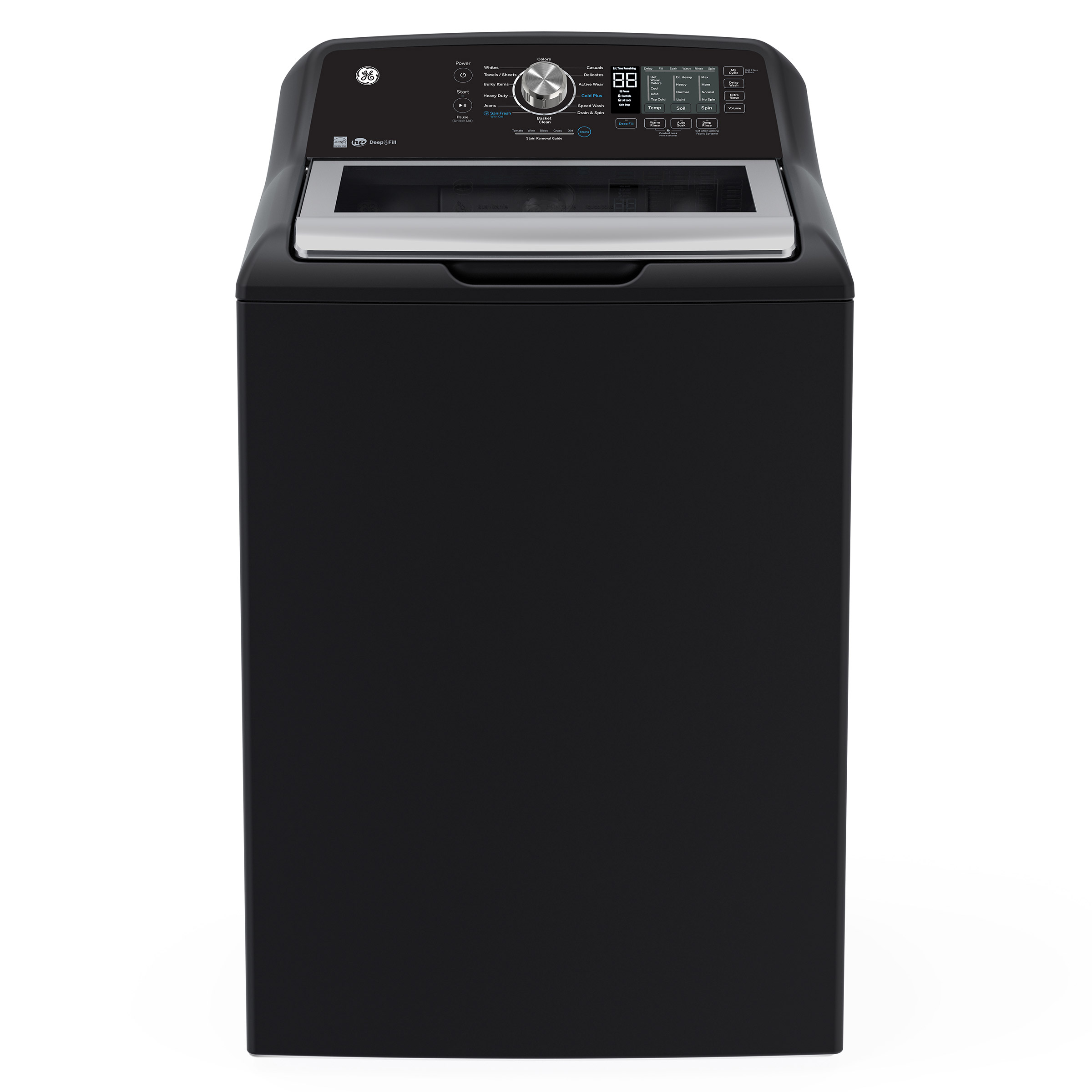 GE 27 in. 5.3 cu ft. Diamond Grey Top Load Washer with SaniFresh Option