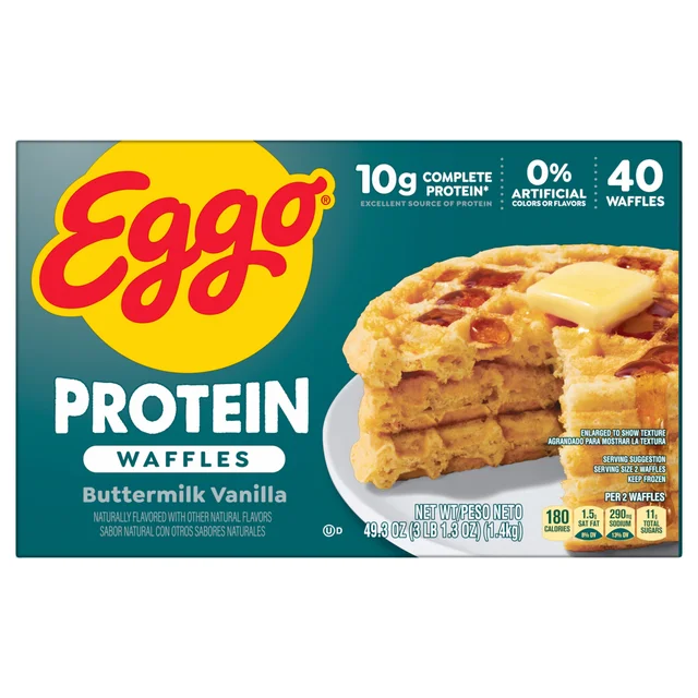 EGGO PROTEIN WAFFLES BUTTERMILK VANILLA 40/1.23 OZ