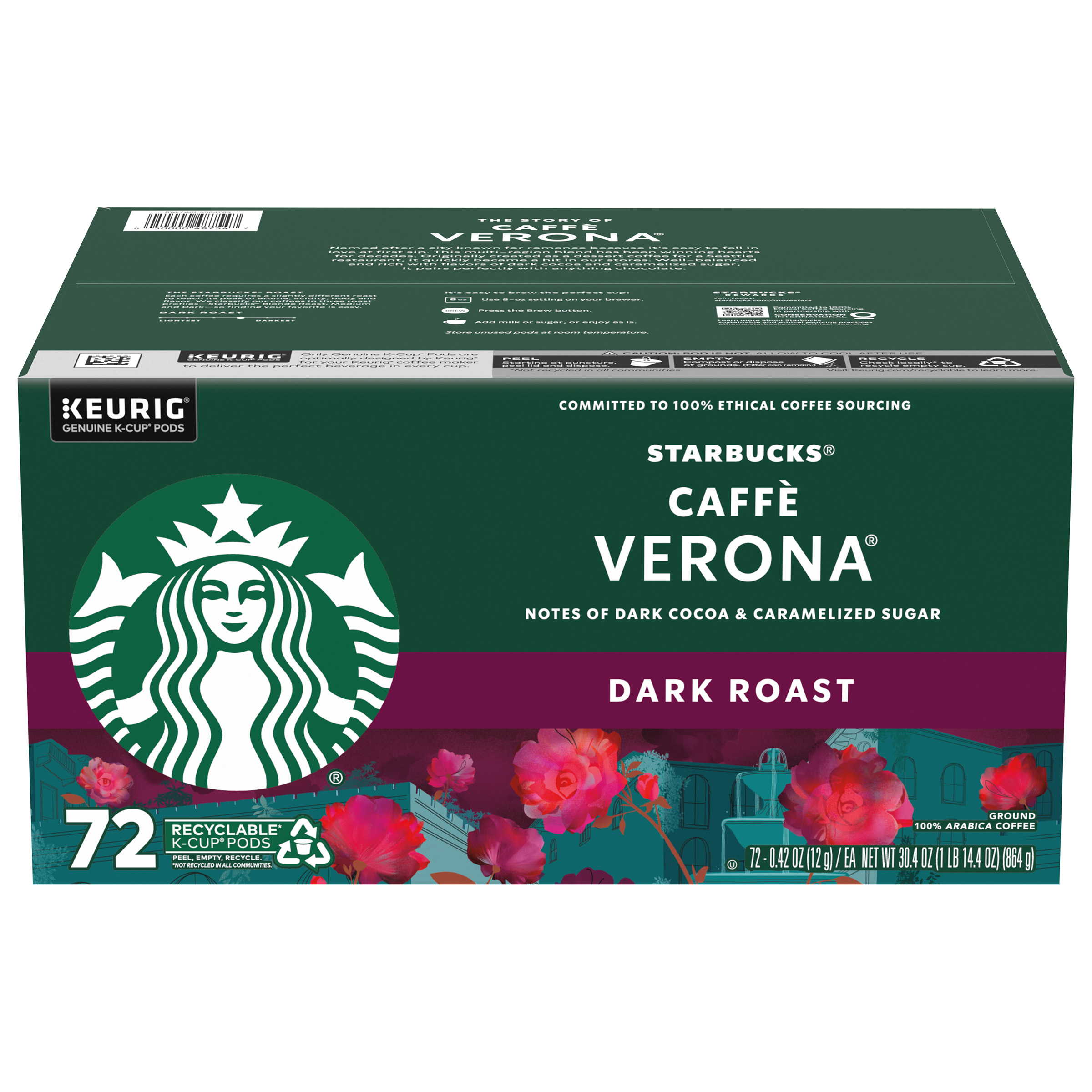 Starbucks Coffee Caffè Verona Dark Roast K-Cup Pod  72-count