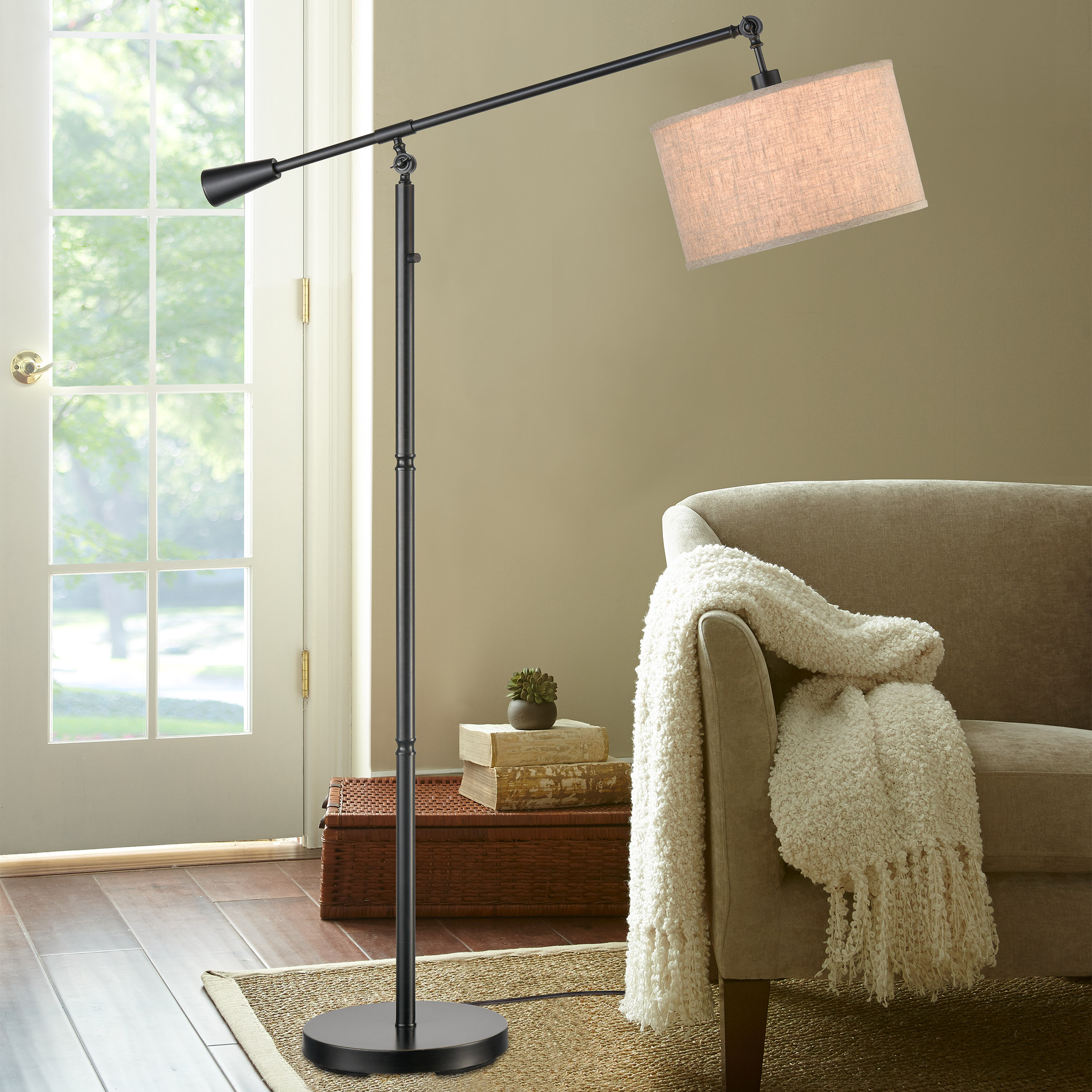 Cindy Antique Golden Sand Metal Arc Floor Lamp | Costco