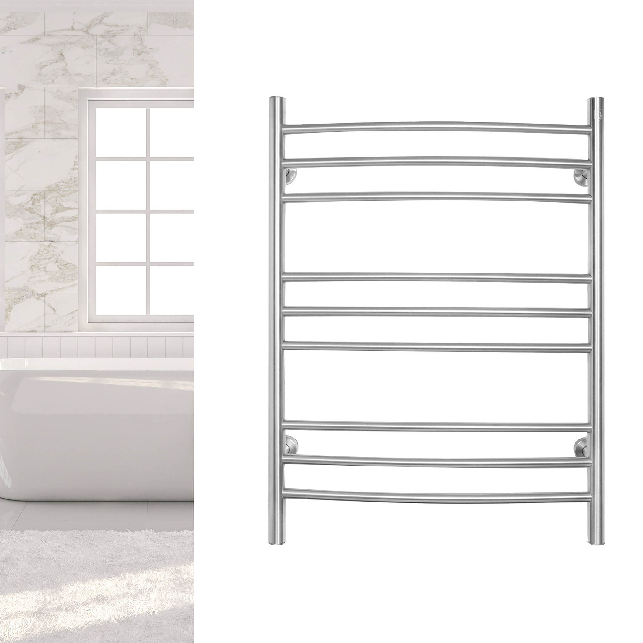 WarmlyYours Riviera 9 Bar Towel Warmer