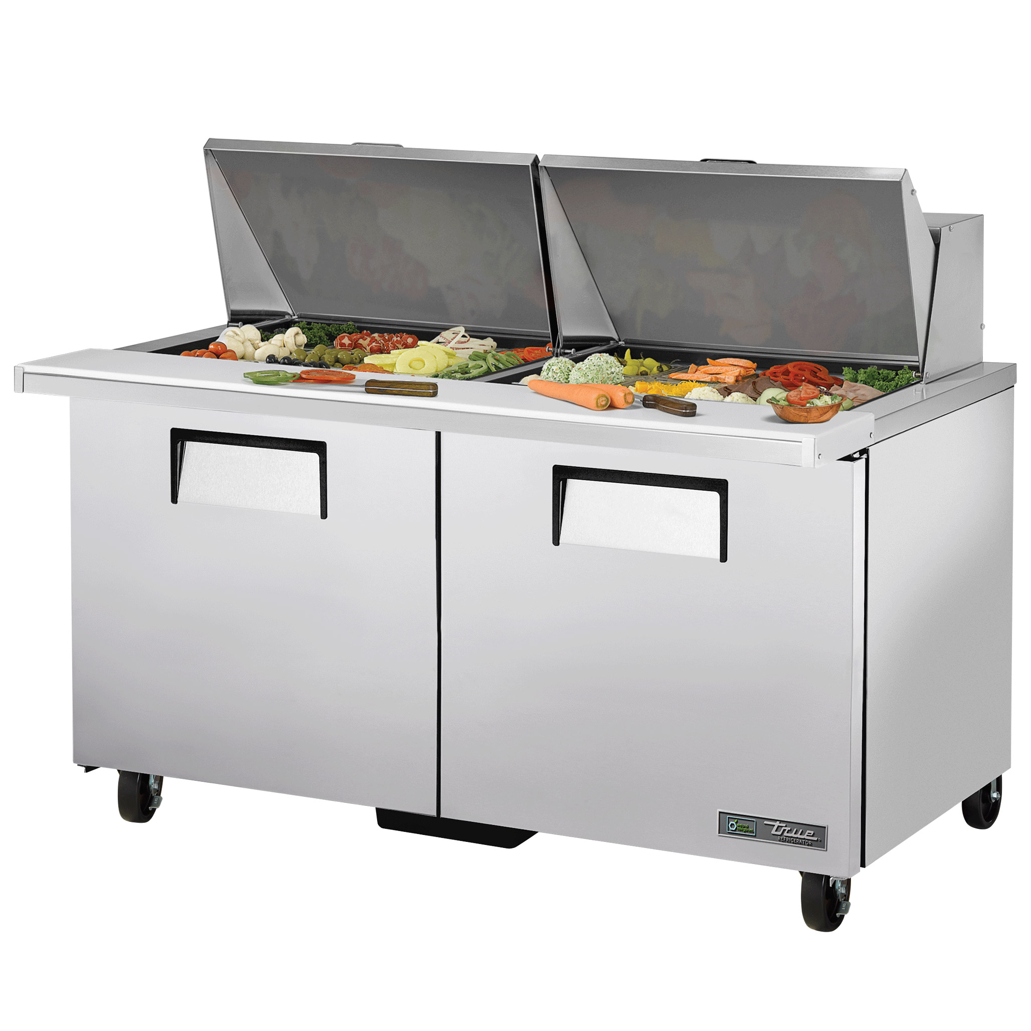 True 60 in. 15 cu ft. Commercial Stainless Steel Solid Door Sandwich Prep Table