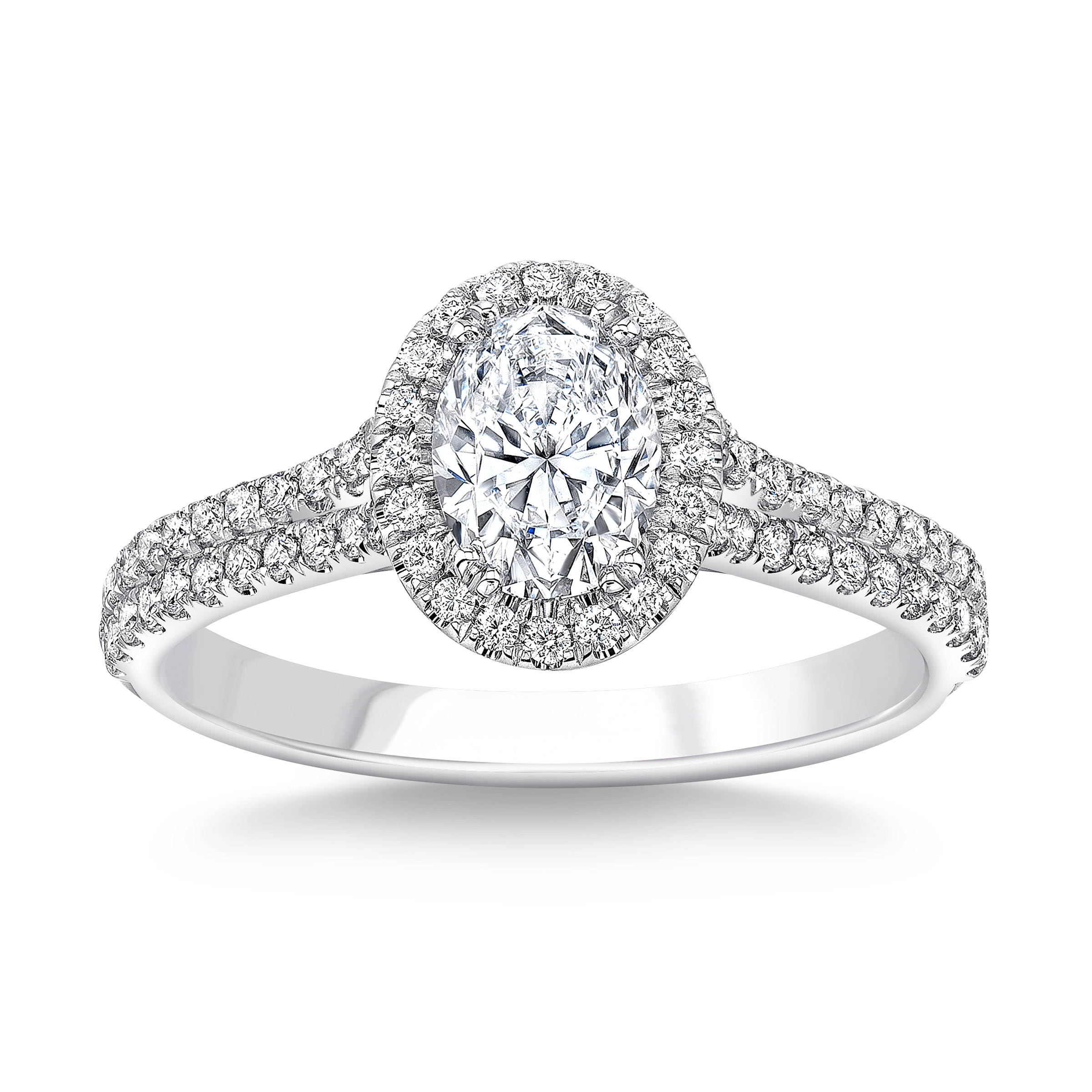 1.03 ctw Oval Cut, VS1 Clarity, F colour Diamond Halo Ring