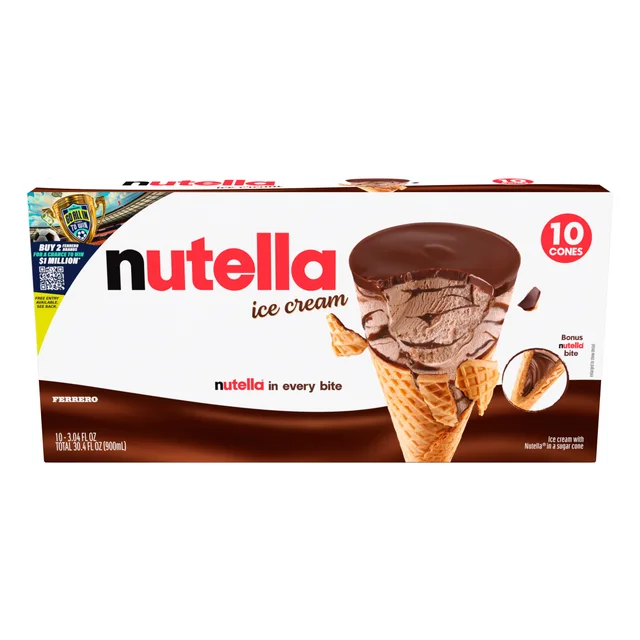 NUTELLA ICE CREAM CONES 3OZ/ 10CT